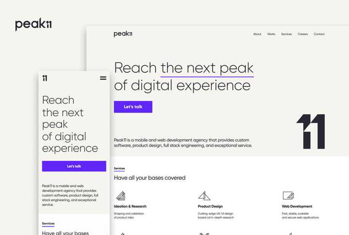 Peak11. Website application created by Peak11